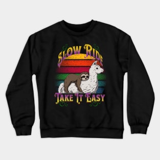 Sloth Riding Llama – Slow Ride Crewneck Sweatshirt